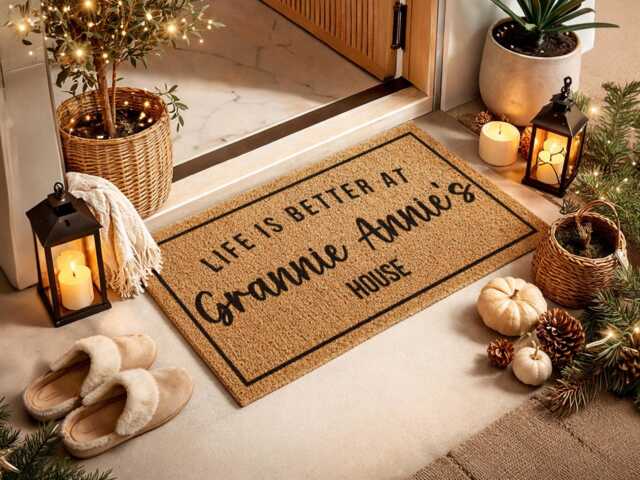 Retirement Gift - Life Is Better Inside Grannie Annie's Home Custom Welcome Mat - image 1