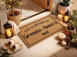 Retirement Gift - Life Is Better Inside Grannie Annie's Home Custom Welcome Mat - thumbnail 1