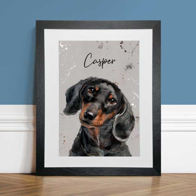 Custom Dog Portrait, Pet Portrait From Photo, Contemporary Art, Printed Framed Gift, Painted - image 1
