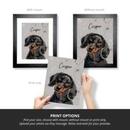 Custom Dog Portrait, Pet Portrait From Photo, Contemporary Art, Printed Framed Gift, Painted - thumbnail 2