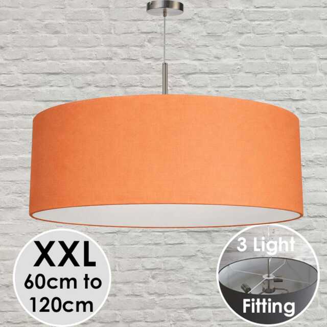 Extra Large Orange Ceiling Light - Oversized Drum Pendant 60-120cm - Modern Statement Lighting - image 1