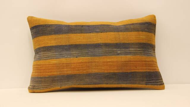 Embroidered Pillow, Boho Decor Sofa Pillow 12x20, Handmade Anatolian Cushion Cover, Turkish Cover, 4Oef-500 - image 1