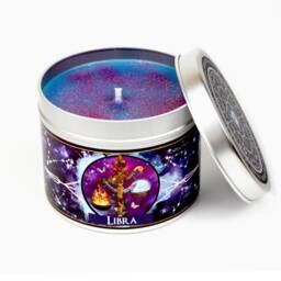 Libra Zodiac Candle - Star Sign Constellation Gift Gifts Map Astrology Horoscope Birthday - thumbnail 2