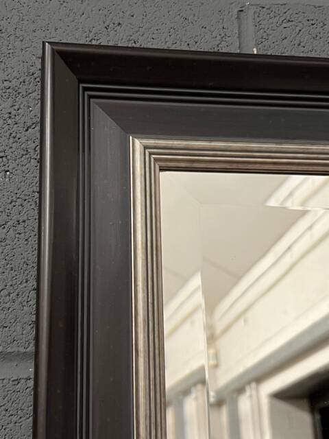 Handmade Wall Mirror Handcrafted Mirror Black & Silver Classic Pofile Solid Wood - image 1