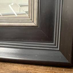 Handmade Wall Mirror Handcrafted Mirror Black & Silver Classic Pofile Solid Wood - thumbnail 3