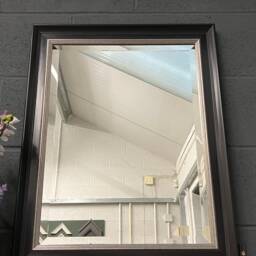 Handmade Wall Mirror Handcrafted Mirror Black & Silver Classic Pofile Solid Wood - thumbnail 2