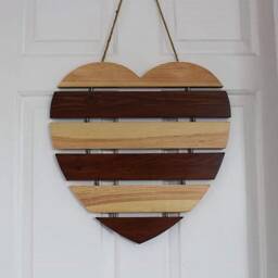 Large Wooden Hanging Heart Decoration, Christmas Gift Ideas, Love Heart, Handmade, Gifts For Her, Handcrafted Wooden Wall Decor - thumbnail 2