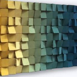 Handmade Ombre Wood Wall Art - Geometric Sound Diffuser - thumbnail 4