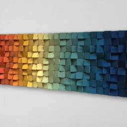 Handmade Ombre Wood Wall Art - Geometric Sound Diffuser - thumbnail 3