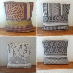 storage Cushion Cover 40 Centimeters On Each Side in Embroidered Satin Brocade Gray Beige - thumbnail 2