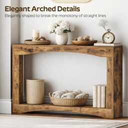 Ultra-Thin Farmhouse Console Table, Vintage Brown Entryway Sofa Table - thumbnail 3