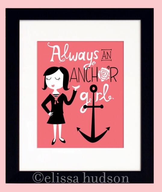 Always An Anchor Girl Print Big Sister Little Bid Day Initiation Dorm Wall Art - image 1