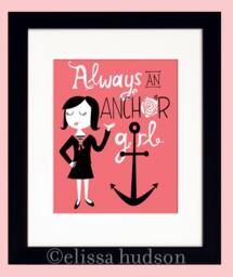 Always An Anchor Girl Print Big Sister Little Bid Day Initiation Dorm Wall Art - thumbnail 1