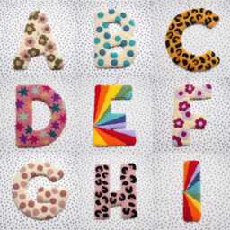 Custom Letter Blue Leopard Print Wall Hanging - thumbnail 3