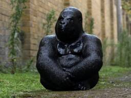 Large Gorilla Garden Figurine Concrete Sculpture Black Monkey Outdoor Decoration Wildlife Patio Ornament Jungle Art Piece Gift - thumbnail 1