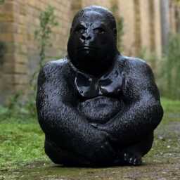 Large Gorilla Garden Figurine Concrete Sculpture Black Monkey Outdoor Decoration Wildlife Patio Ornament Jungle Art Piece Gift - thumbnail 3