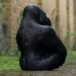 Large Gorilla Garden Figurine Concrete Sculpture Black Monkey Outdoor Decoration Wildlife Patio Ornament Jungle Art Piece Gift - thumbnail 4