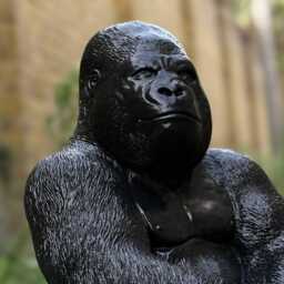Large Gorilla Garden Figurine Concrete Sculpture Black Monkey Outdoor Decoration Wildlife Patio Ornament Jungle Art Piece Gift - thumbnail 2