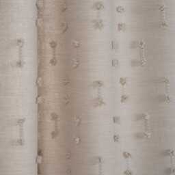 Off White Pom Curtains - Custom Linen Look Drapes With Blackout Option - thumbnail 3