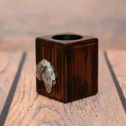 Black Russian Terrier - Wooden Candlestick With Dog, Souvenir, Decoration, Limited Edition, Collection - thumbnail 2