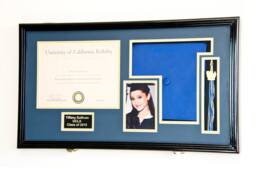 Custom Graduation Diploma Frame Tassel Photo Cap Engraving Display Case For 11 X 8.5 Certificate with Matting Colors - thumbnail 1