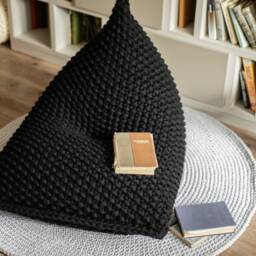 Giant Bean Bag Chair Black, Floor Cushion Seating, Bean For Kids/Adult, Pillow, Accent Reading Chair, Unfilled - thumbnail 3