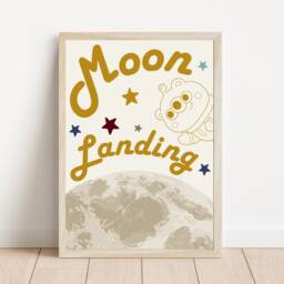 Retro Moon Landing Space Print For Child's Room Or Playroom - Print Only - thumbnail 3