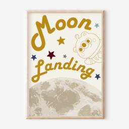 Retro Moon Landing Space Print For Child's Room Or Playroom - Print Only - thumbnail 2
