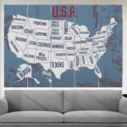 Usa Map Canvas Print, Wall Art, United States Push Pin Usa Travel Map, Traveler Gift - thumbnail 3