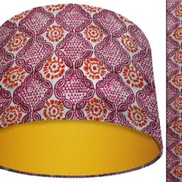UK Handmade Bohemian Lampshade, Geometric Retro Home Interior, Pink Boho Light Shade, Table Lamp Ceiling - thumbnail 2