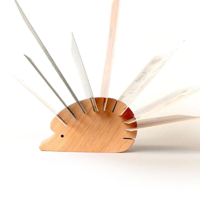 Wooden Desktop Organizer Hedgehog /S/ - Photo, Business Card, Note Card Holder - image 1