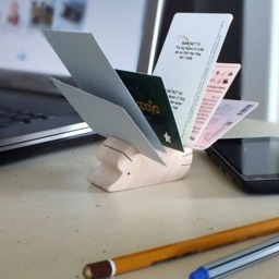 Wooden Desktop Organizer Hedgehog /S/ - Photo, Business Card, Note Card Holder - thumbnail 2