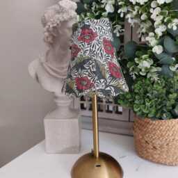 Beautiful Decoupaged William Morris Inspired Peony Usb Rechargeable Table Lamp. Indoor/Outdoor Lamp.cordless Lamp.portable