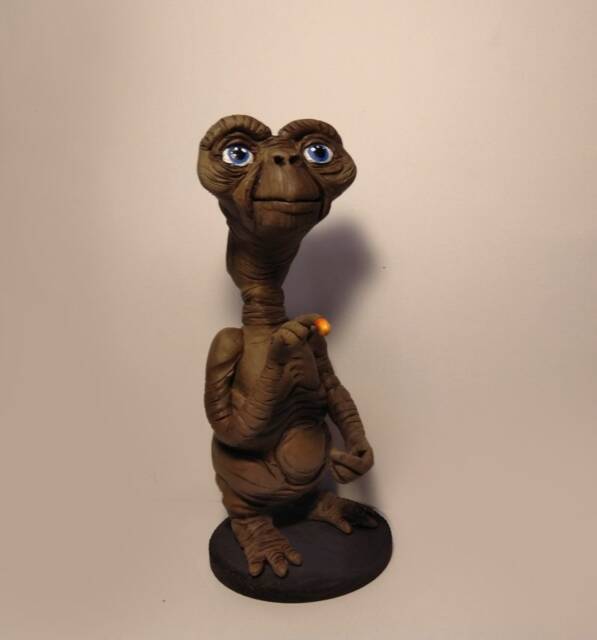 E.t. Handmade Polymer Clay Action Figure. Unique Collectible - image 1