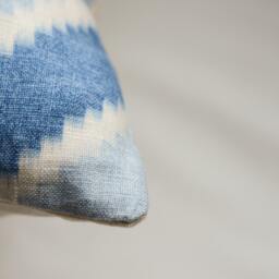 Blue Chevron Pillow Cover Retro Flamestitch Accent - thumbnail 3