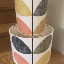 Handmade Lampshade in A Scribble Stem Print, Multi Colour, Various Sizes Available, Ceiling Or Table Lamp Options - thumbnail 2