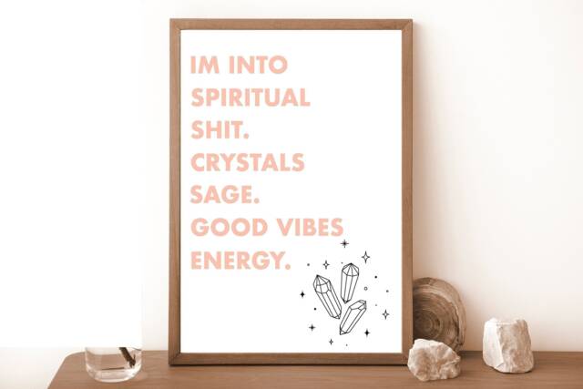 Crystal Print, Rose Quartz Amethyst Aventurine Wall Art Prints, Poster, Sage, Good Vibes, Spiritual - image 1