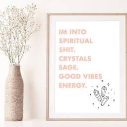 Crystal Print, Rose Quartz Amethyst Aventurine Wall Art Prints, Poster, Sage, Good Vibes, Spiritual - thumbnail 2