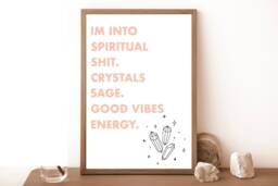 Crystal Print, Rose Quartz Amethyst Aventurine Wall Art Prints, Poster, Sage, Good Vibes, Spiritual - thumbnail 1
