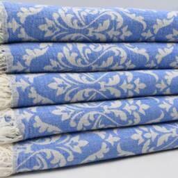 "Turkish Peshtemal, Geometric Towel, Blue Towel, Turkish Towel, Aztec Towel, 38""x67" - thumbnail 3