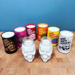 Dead Man's Fingers Rum Candle - Scented Soy Wax Glass Bottle Handmade Homemade Skull Skeleton Dmf