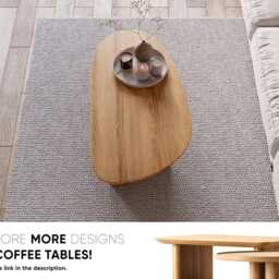 Modern Coffee Table - Unique Table Solid Wood Coffee Japandi Living Room - thumbnail 4