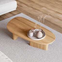 Modern Coffee Table - Unique Table Solid Wood Coffee Japandi Living Room - thumbnail 3