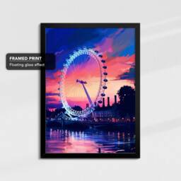 Claude Monet London Eye River Wateraint Framed Artist Poster Print & Canvas Wall Decor Art Bedroom Home Interior Gift For Oil Lover - thumbnail 2