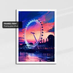 Claude Monet London Eye River Wateraint Framed Artist Poster Print & Canvas Wall Decor Art Bedroom Home Interior Gift For Oil Lover - thumbnail 3