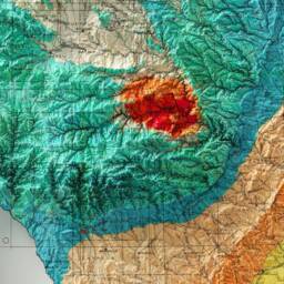 Geological Map Of Texas - Vintage Shaded Relief - thumbnail 3
