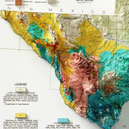 Geological Map Of Texas - Vintage Shaded Relief - thumbnail 2