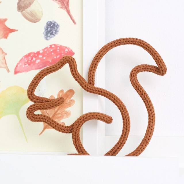 Knitted Wire Squirrel, Woodland Nursery Decor, Knitted Animals, Kids Room Children's Wall Art - image 1