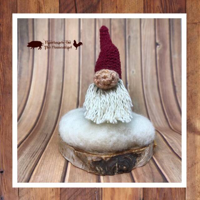 Winter Gnome, Needle Felted, Scandinavian Gnomes, Swedish Tomte, Snow Crochet Christmas Miniature Gnome - image 1