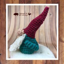 Winter Gnome, Needle Felted, Scandinavian Gnomes, Swedish Tomte, Snow Crochet Christmas Miniature Gnome - thumbnail 3